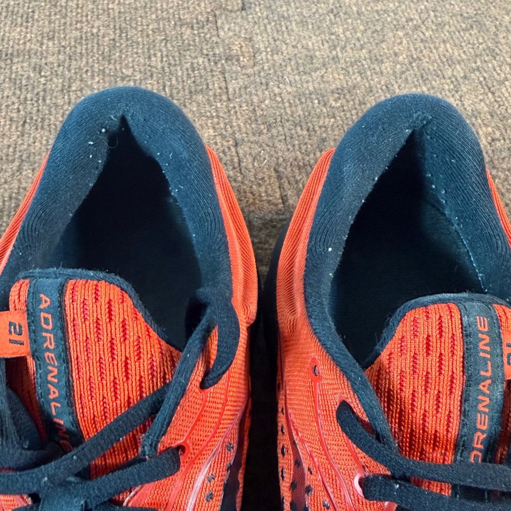 C+ Brooks Adrenaline GTS 21 Mens Running Shoes Orange Black 1103491D654 Size 13 - Picture 7 of 11